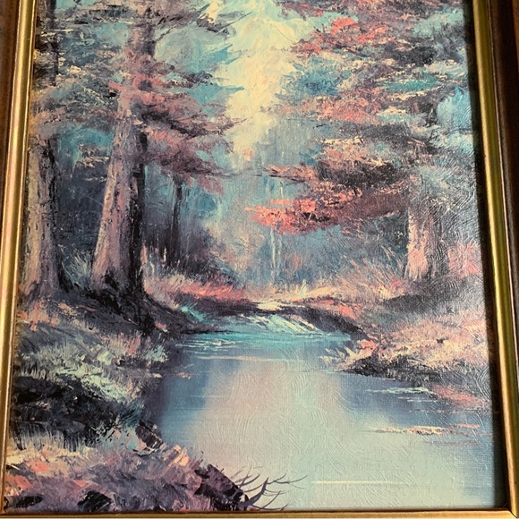 Framed Oil painting “Rustic Brook” - 11 x 14” - Picture 2 of 4